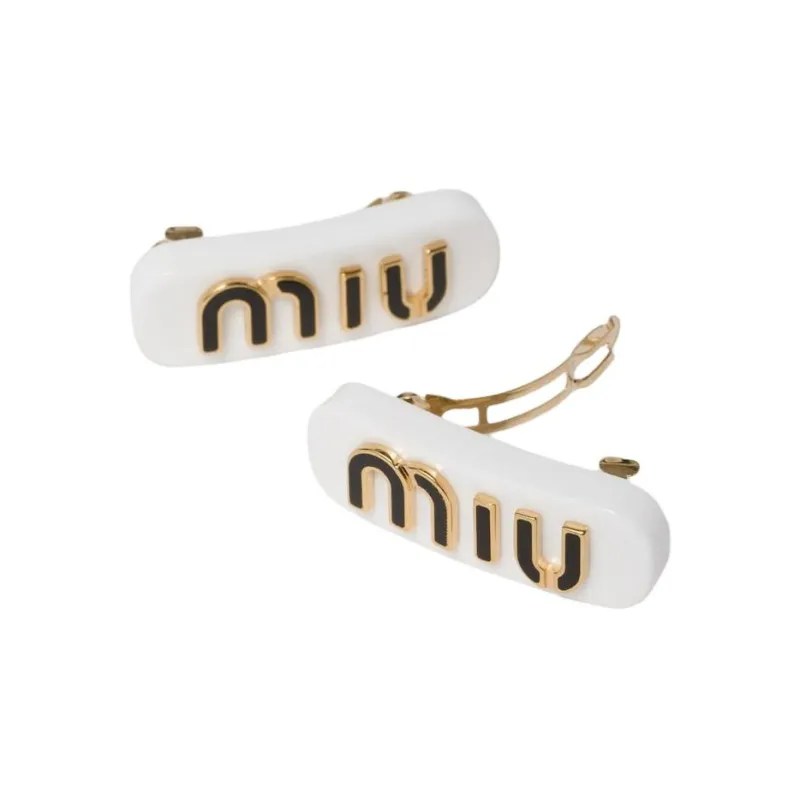 MIU MIU Resin Glass, Metal, Enamel Hair Clips Women's-1