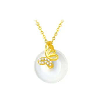 CHOW TAI SENG Chalcedony Necklace For Female Friend Women's