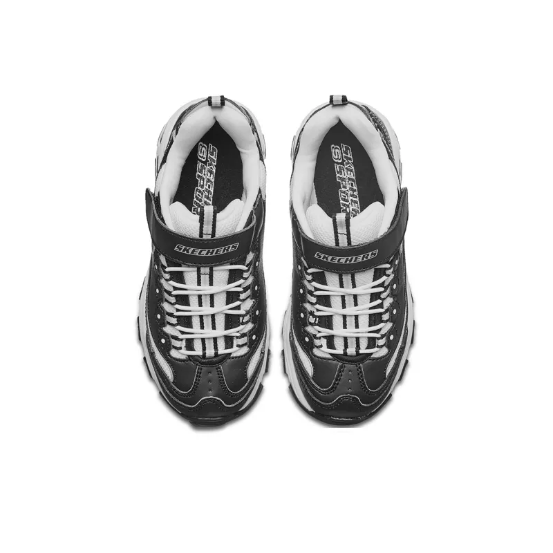 Skechers Abrasion Resistant And Anti Kick Low Top Kids Lifestyle Shoes Black White Teenagers-3