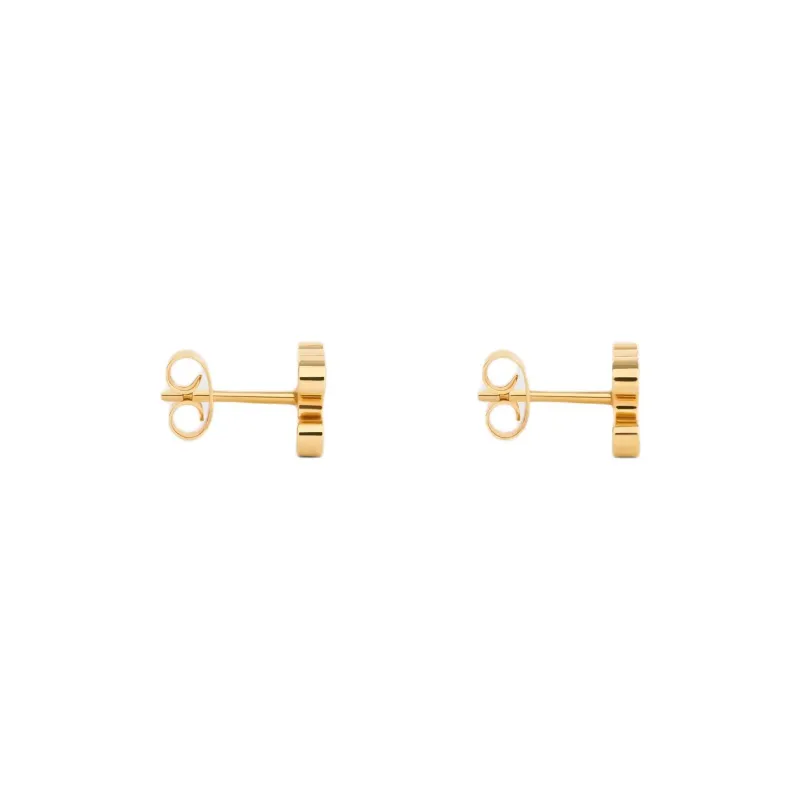 CELINE Triomphe Rhinestone Studs In Strass And Brass With Gold Finish-1