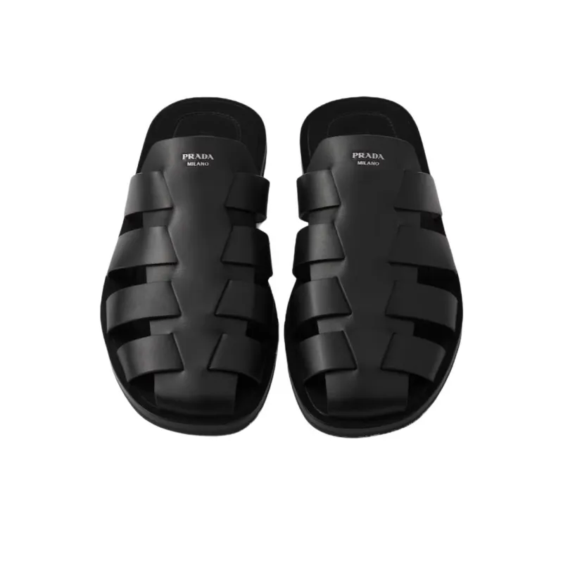 PRADA Wrap toe Slippers Men's Black-3