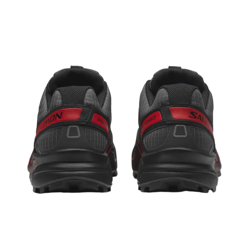 SALOMON Speedcross 3 Anti Slip Wear Resistant Low Top Casual Running Shoes Men's Black Red-4
