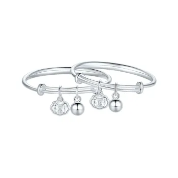 ZHOU LIU FU S990 Silver Bangles Kids'