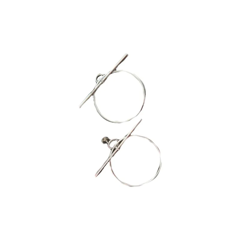 HERMES 925 Sterling Silver Earrings Women's Silver-1