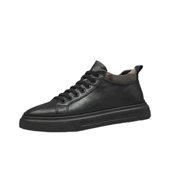 Ruomini Anti Slip Wear Resistant Mid Top Skateboard Shoes Men's Black