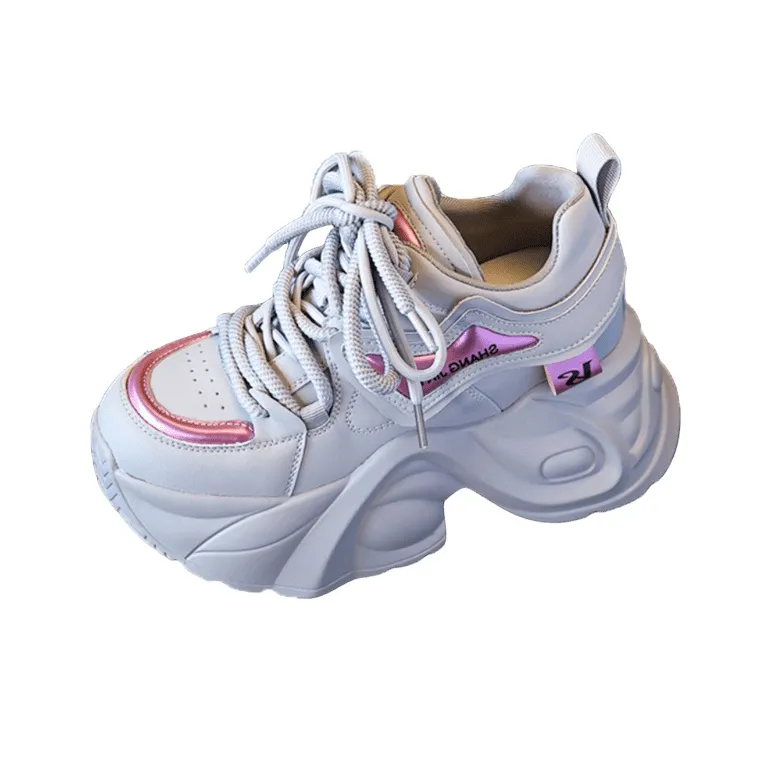 Ruomini Anti Slip And Wear Resistant Height Increasing Low Top Chunky Sneakers Women's-2