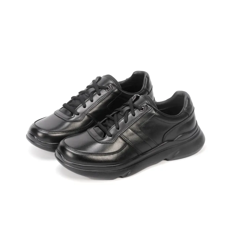 MYFULER Wear Resistant Low Top Casual Shoes Men's Black-1