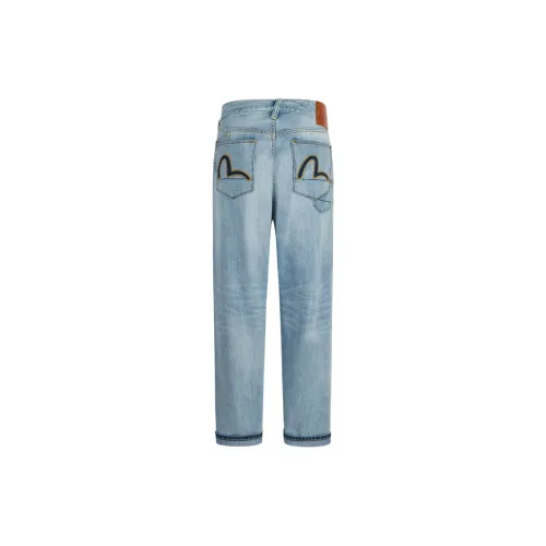 EVISU Seven pocket Washed Jeans