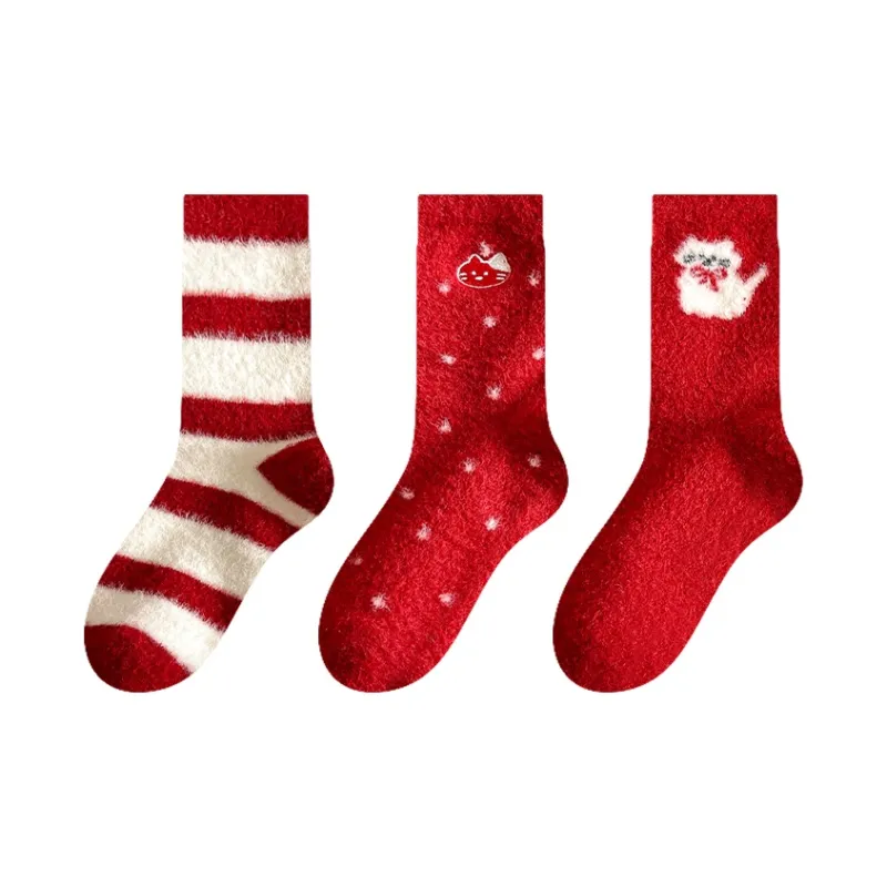 Montagut Mid Calf Socks Women's 4 Pack Red-11