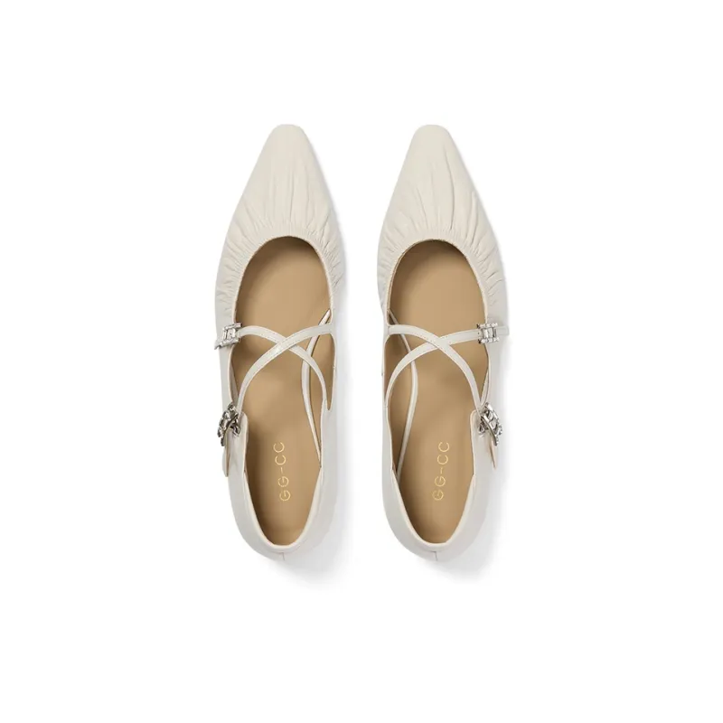 GG CC Elegance Pointed Toe Unlined Shoes 2cm Women's-8