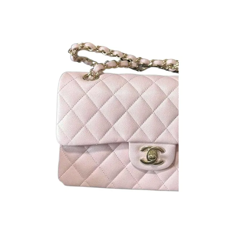 CHANEL Classic Flap CF Cow Leather Shoulder Bag, Crossbody Bag Trumpets Women's Cherry Blossom Pink-2