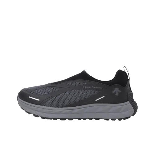 DESCENTE Anti Slip Wear Resistant Low Top Casual Shoes Unisex Black Gray