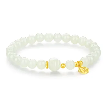 SEVEN COOK Hetian Jade Bracelets Pale Greenish White Jade Women's