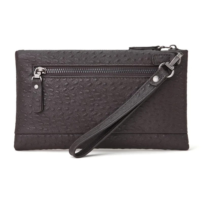 ROBERTA DI CAMERINO Cow Leather Clutch Wallet Regular Men's Black/Coffee-4