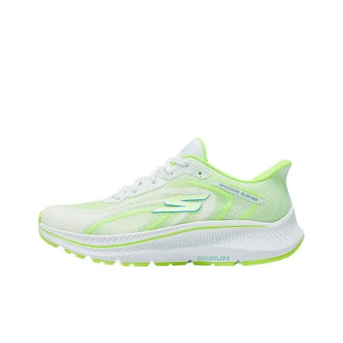 Skechers WOMEN'S GO Series Wear Resistant Low Top Casual Running Shoes Women's White Yellow