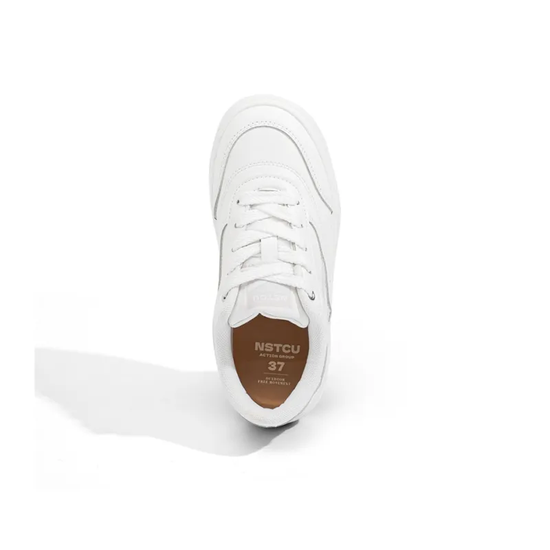 NSTCU Slip-Resistant Low-Top Skateboard Shoes Unisex White-2