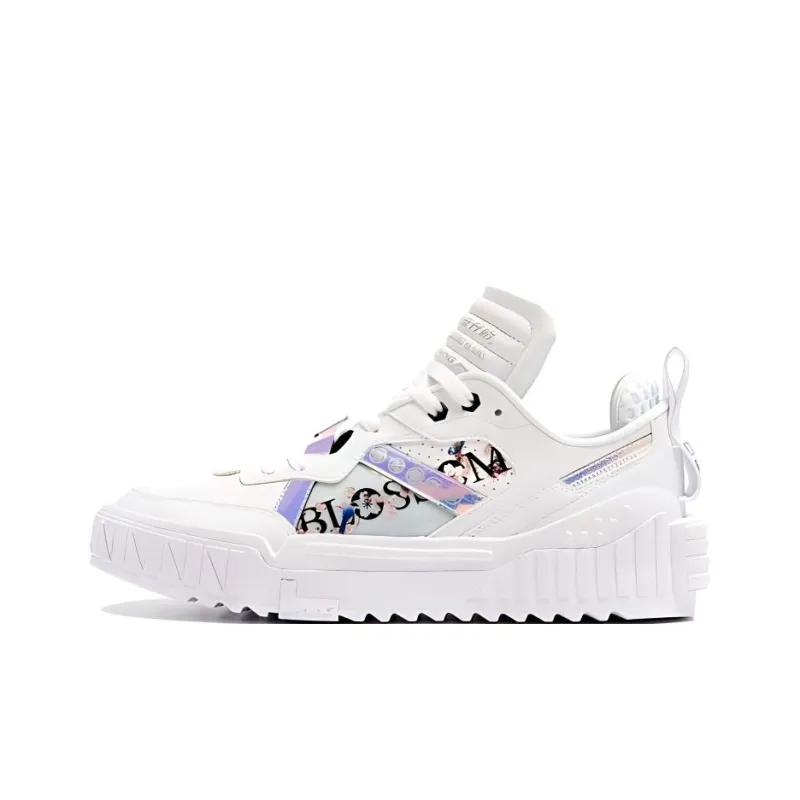 LiNing 001 Unblock Durable Breathable Low Top Skateboard Shoes Women's White-0