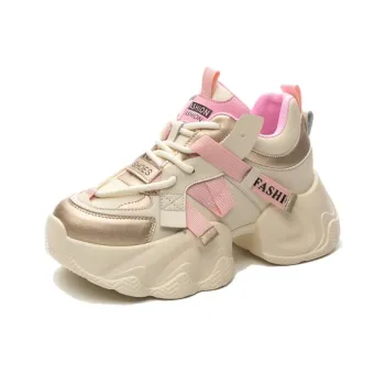 Ruomini Anti Slip And Wear Resistant Height Increasing Low Top Chunky Sneakers Women's