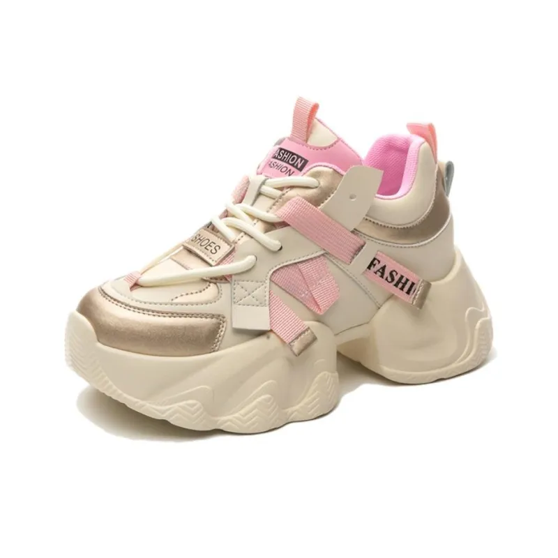 Ruomini Anti Slip And Wear Resistant Height Increasing Low Top Chunky Sneakers Women's-0