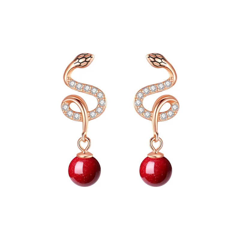 OWNCOOL Cinnabar Jade Earring, Gift Box Set Women's-0