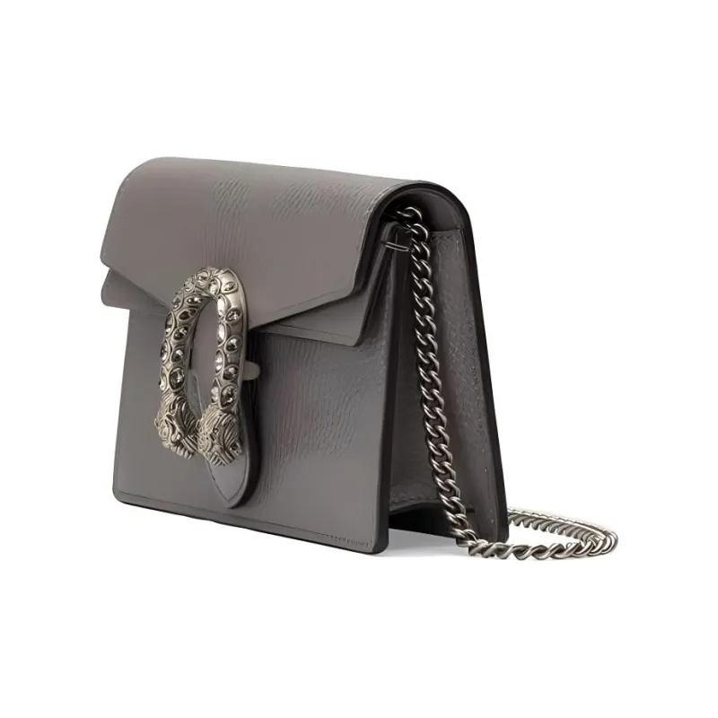 GUCCI Dionysus Leather Chain Bag Crossbody Bag Shoulder Bag Women's Gray-2