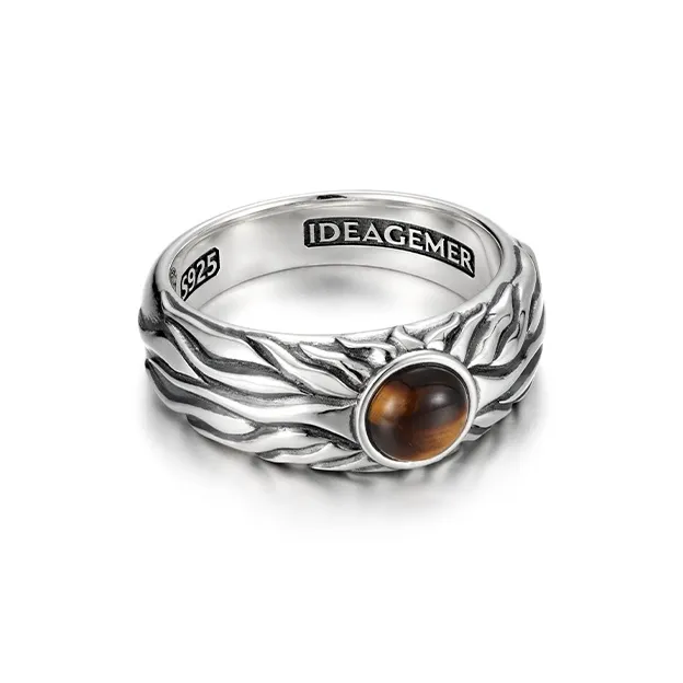 IDEAGEMER 925 Sterling Silver Rings Men's-2