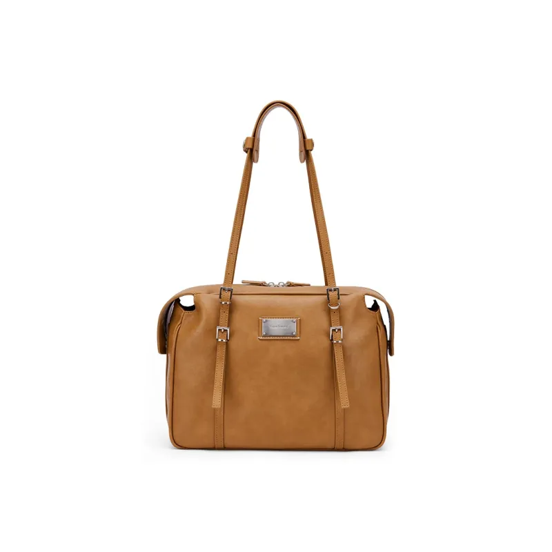 MCMIKO Cow Leather Shoulder Bag Regular Women's Yellow Skin Brown-1