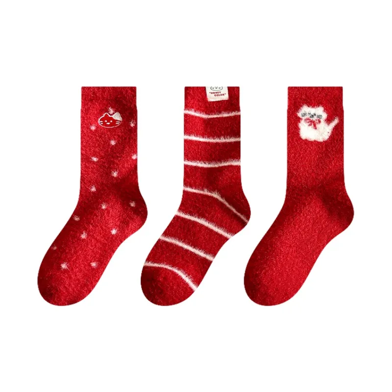 Montagut Mid Calf Socks Women's 4 Pack Red-14