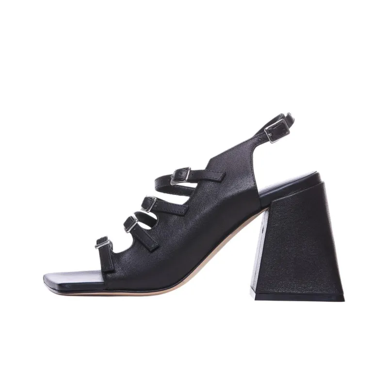 Vic Matie One Strap Sandals 10cm Women's Black-0