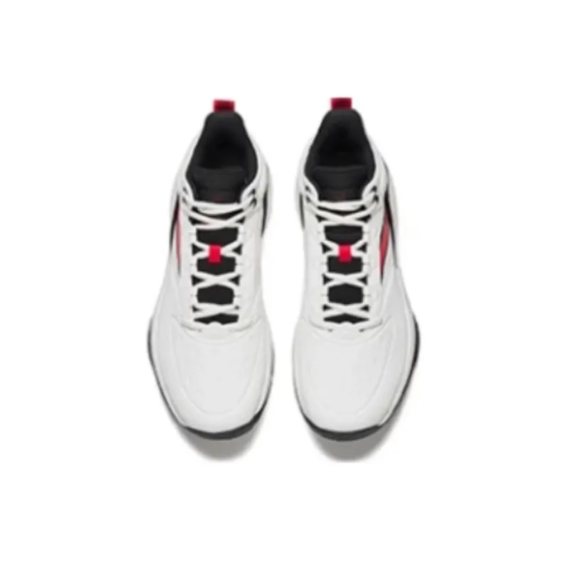Anta Cushioned Slip Resistant Coverage High Top Basketball Shoes Men's White Black Red-4