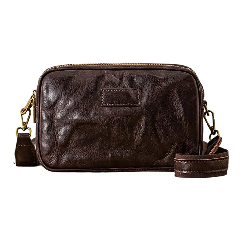 Back Step Cow Leather Shoulder Bag Men's Multicolor-8