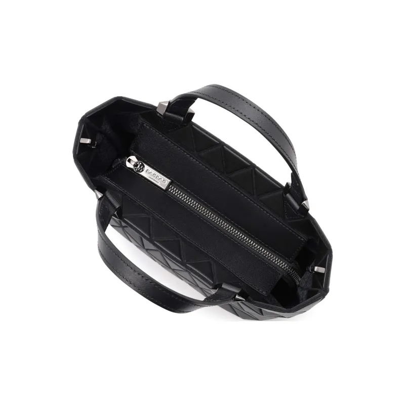 ISSEY MIYAKE Artificial Leather Tote Bag Shopping Bag Shoulder Bag Crossbody Bag Handbag Mini Women's Black-2