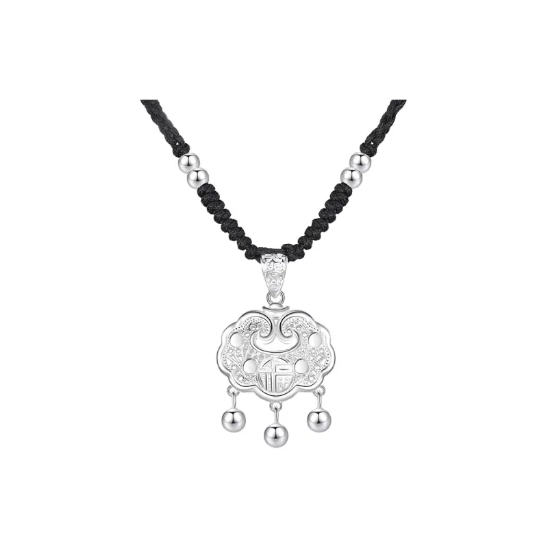 CHINA GOLD 999 Fine Silver Necklaces Women's-0