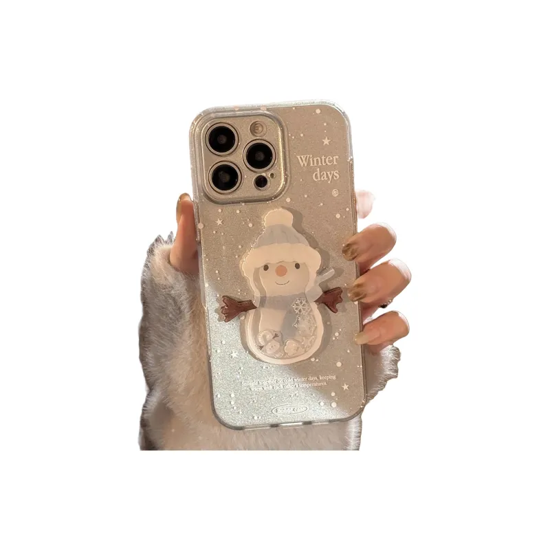 QIZHENG TPU Material Snowman Phone Case Compatible With Apple 16 Pro Max/15/14/13/12/11-1