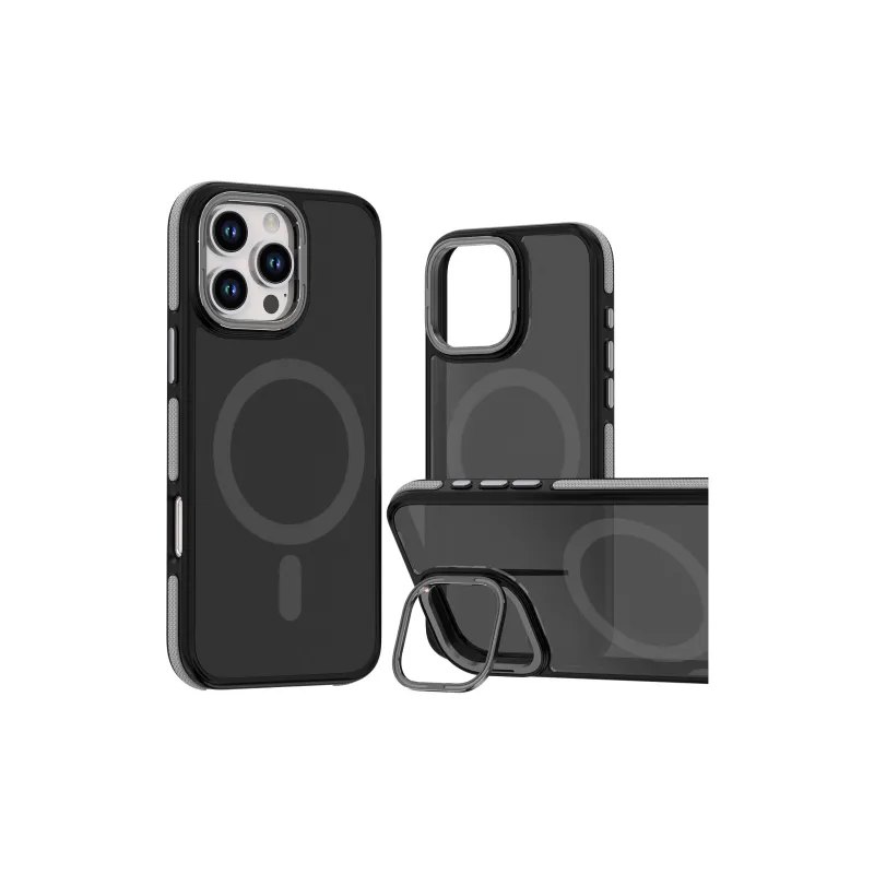 Nkino PC Material Magnetic Two Tone Lens Stand Skin Phone Case Compatible With IPhone 16/15/14/13/Pro/Pro Max-3