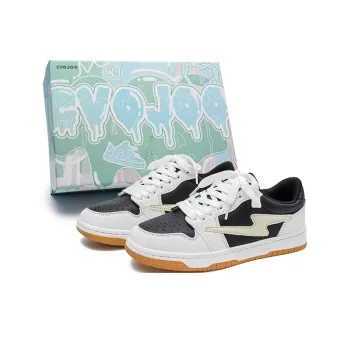 CVOJOO Gift Box Set Lightweight Skateboard Shoes Unisex White Black