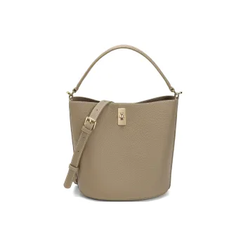 BELLE Cow Leather Bucket Bag Handbag Medium Size Women's Multicolor