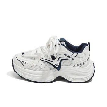 Warrior Low Top Chunky Sneakers Women's White Dark Blue