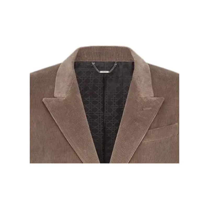 DIOR Beige Cotton And Cashmere Corduroy Business Suits Coats Men's Brown-5