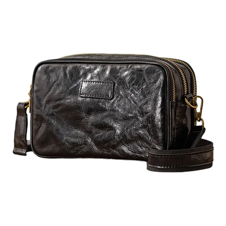 Back Step Cow Leather Shoulder Bag Men's Multicolor-2