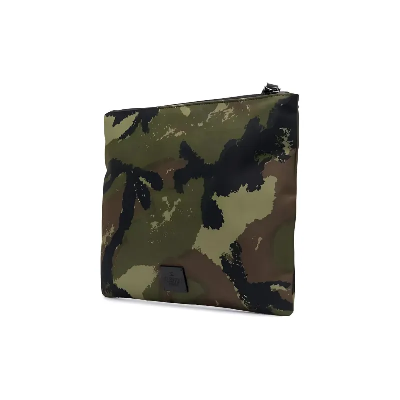 Valentino Fabric With Leather Clutch Tubas Men's Green-1