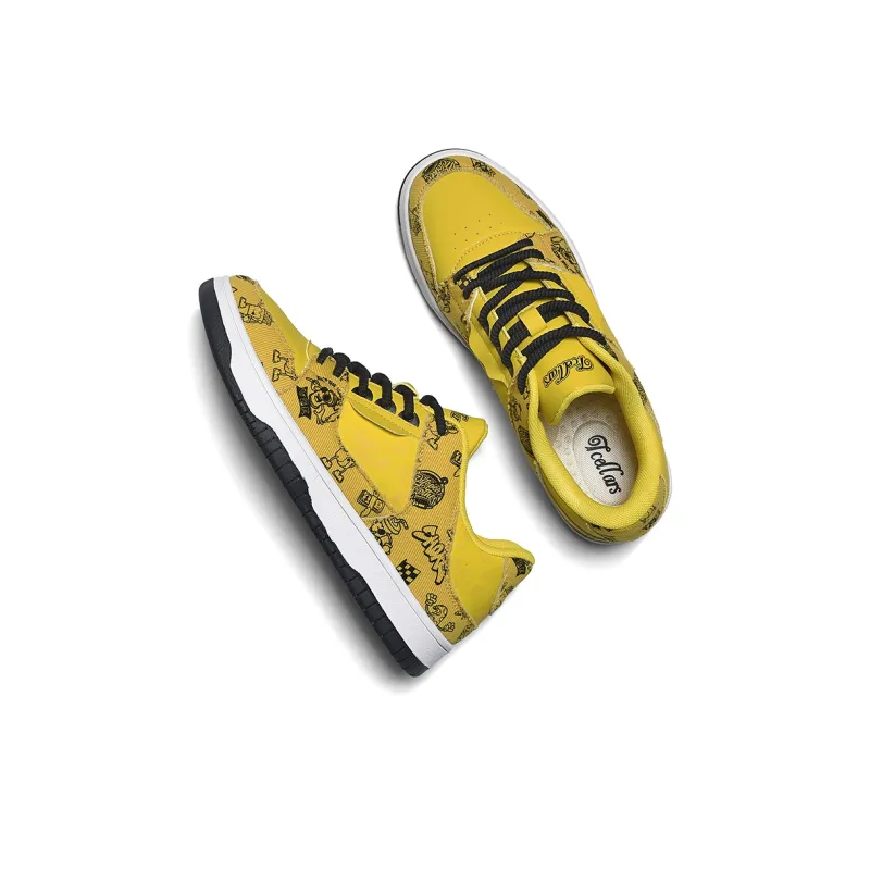 TCELLARS Cushioning, Abrasion Resistant, Height Increasing Low Top Skateboard Shoes Unisex Panda White-35