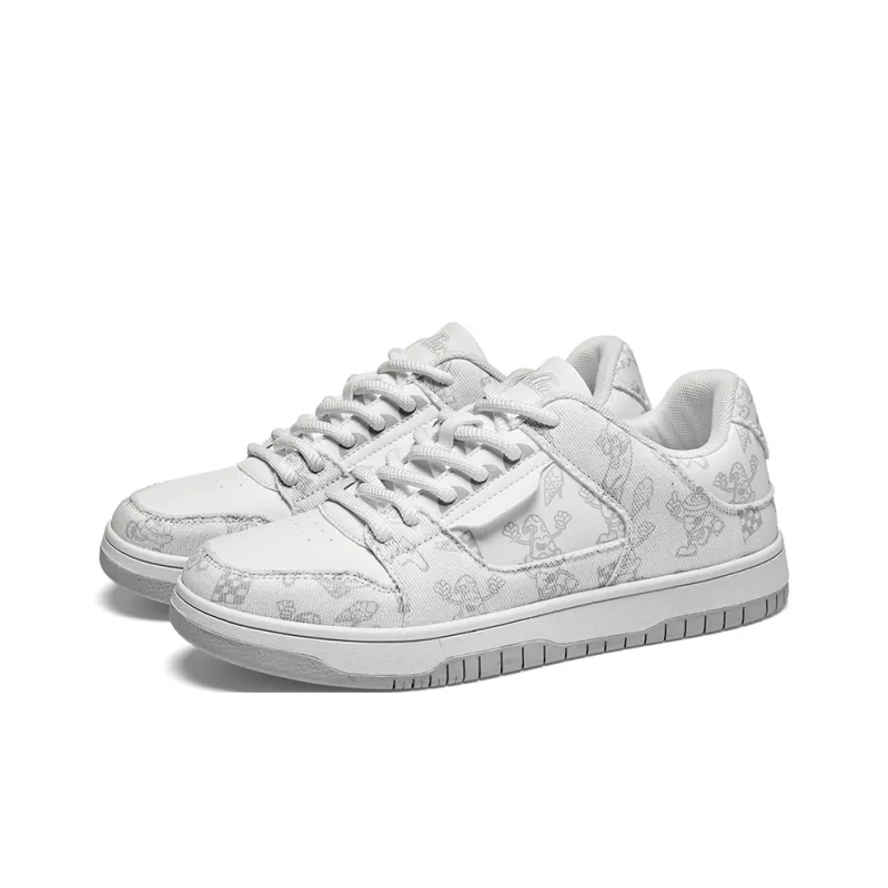 TCELLARS Cushioning, Abrasion Resistant, Height Increasing Low Top Skateboard Shoes Unisex Panda White-38