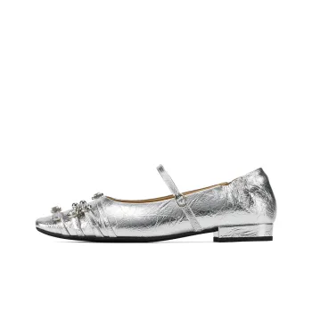 GG CC One Strap Mary Jane Shoes Ballet Unlined Shoes Women's