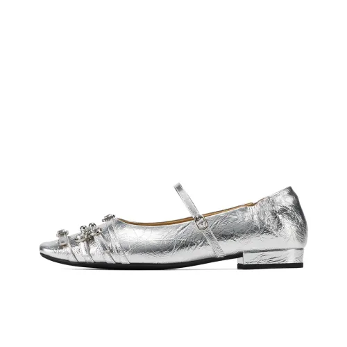 GG CC One Strap Mary Jane Shoes Ballet Unlined Shoes Women's