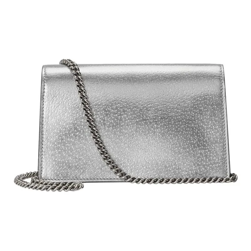 GUCCI Dionysus Leather Crossbody Bag, Shoulder Bag Women's Silver-1
