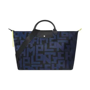 LONGCHAMP Le Pliage LGP Nylon Fabric One Shoulder Handbags Large Size Women's Black/Navy