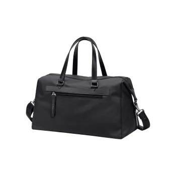 POLO Fabric With Synthetic Leather Travel Bag 27L Men's Black