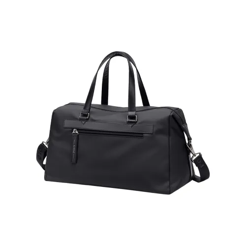 POLO Fabric With Synthetic Leather Travel Bag 27L Men's Black