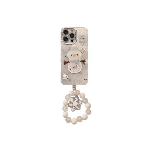 QIZHENG ABS+PC Material Snowflake One Piece Phone Case Compatible With Apple 16 Pro Max/15/14/13/12/11